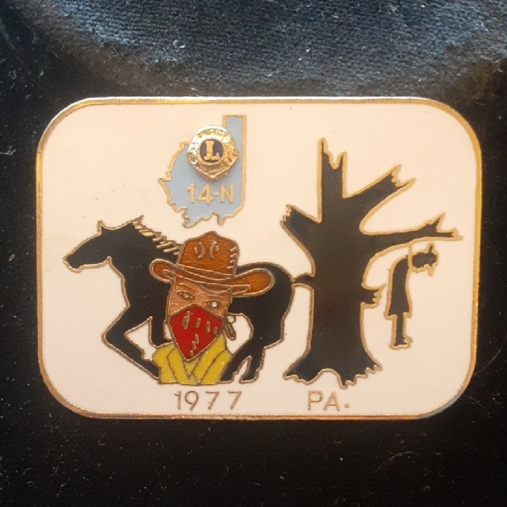 Vintage 1977 Cowboy and Horse Pin